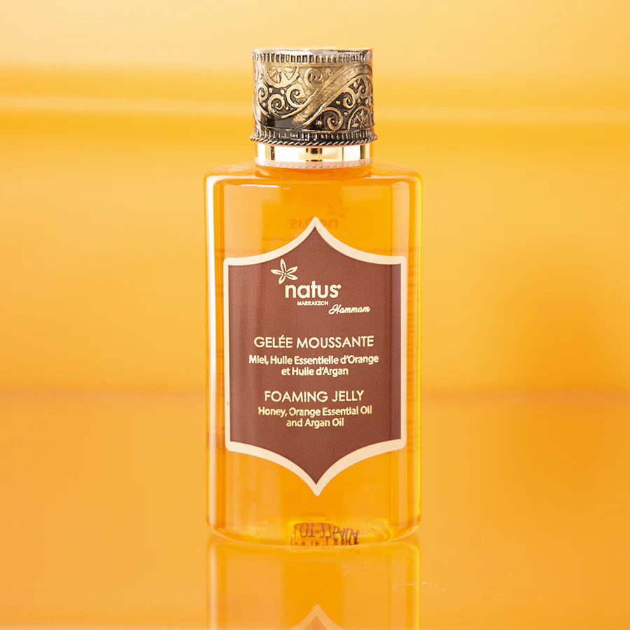 Gelée moussante au miel, huile essentielle d'orange et huile d'argan